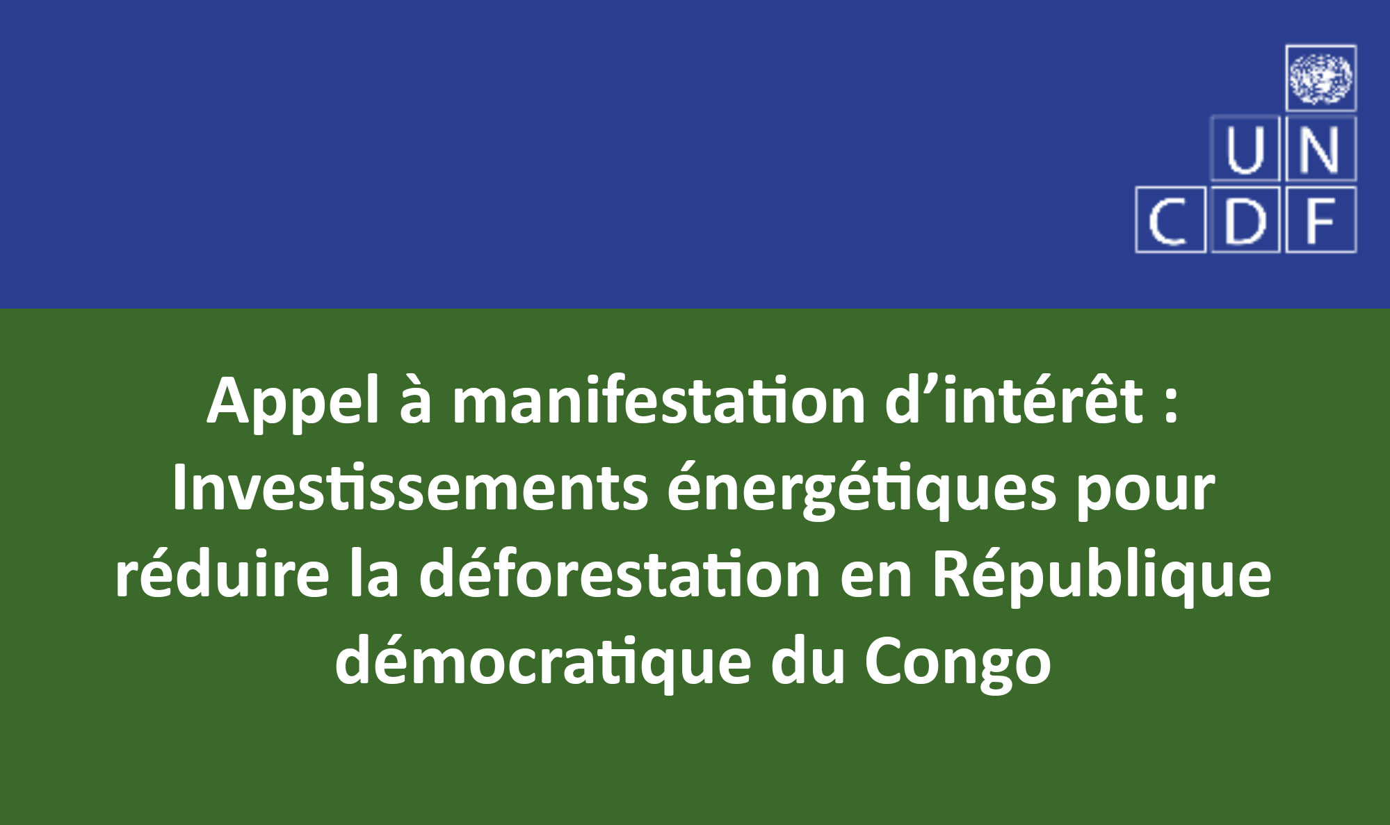 Appel à manifestation d’intérêt : Investissements énergétiques pour réduire la déforestation en République démocratique du Congo